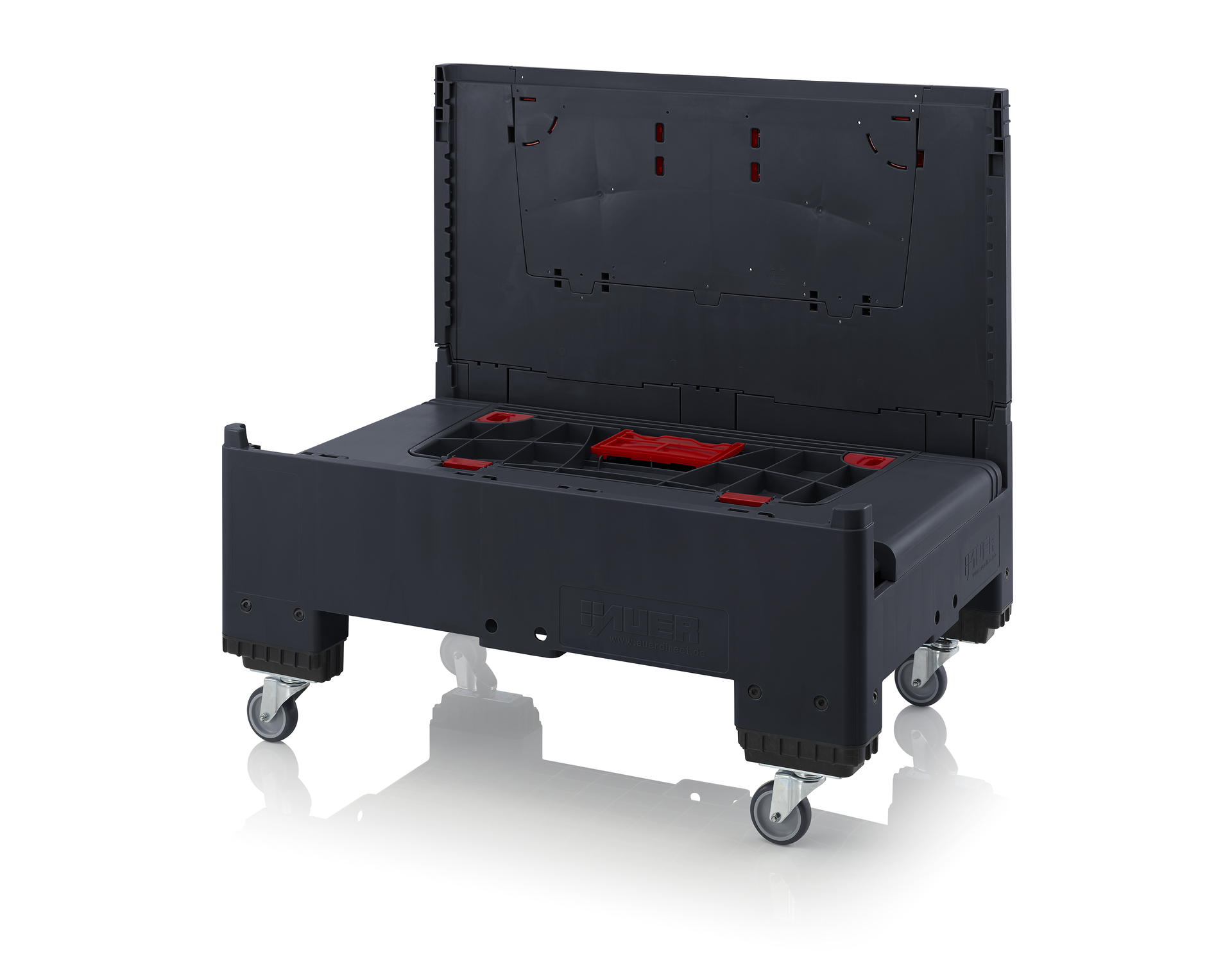 ESD KLK 1208R Складной ящик Bigbox с ESD-защитой на колесах с четырьмя откидывающимися стенками 1200x800x1000 мм