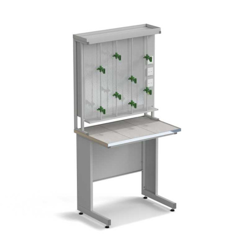 77.0054.10.03 Стол титровальный ЭКРОС 900х600х900/1885 мм, раб. поверхность - КЕРАМИКА с НС бортиком