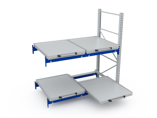 ER-00027256 Стеллаж с выкатными платформами S-HEAVY 500 (2 яруса хранения)